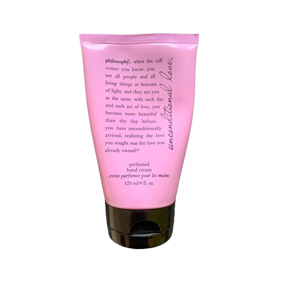 Philosophy UNCONDITIONAL LOVE Perfumed Hand Cream 4 oz Pink Tube Moisturizer